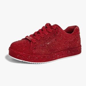 Red Rhinestone Sneakers